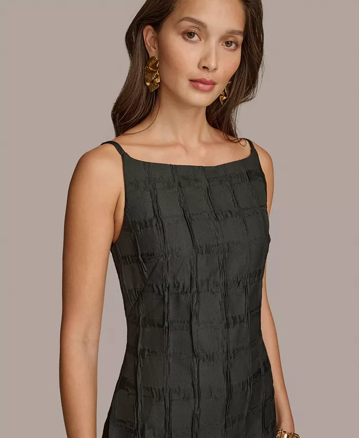 Donna Karan New York – Vestido Jacquard Sheath Negro