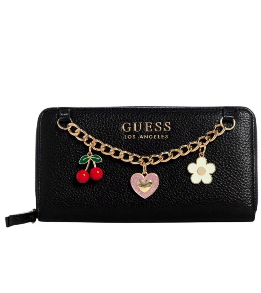 Billetera Guess Lynne Charm Medium Wallet Negro