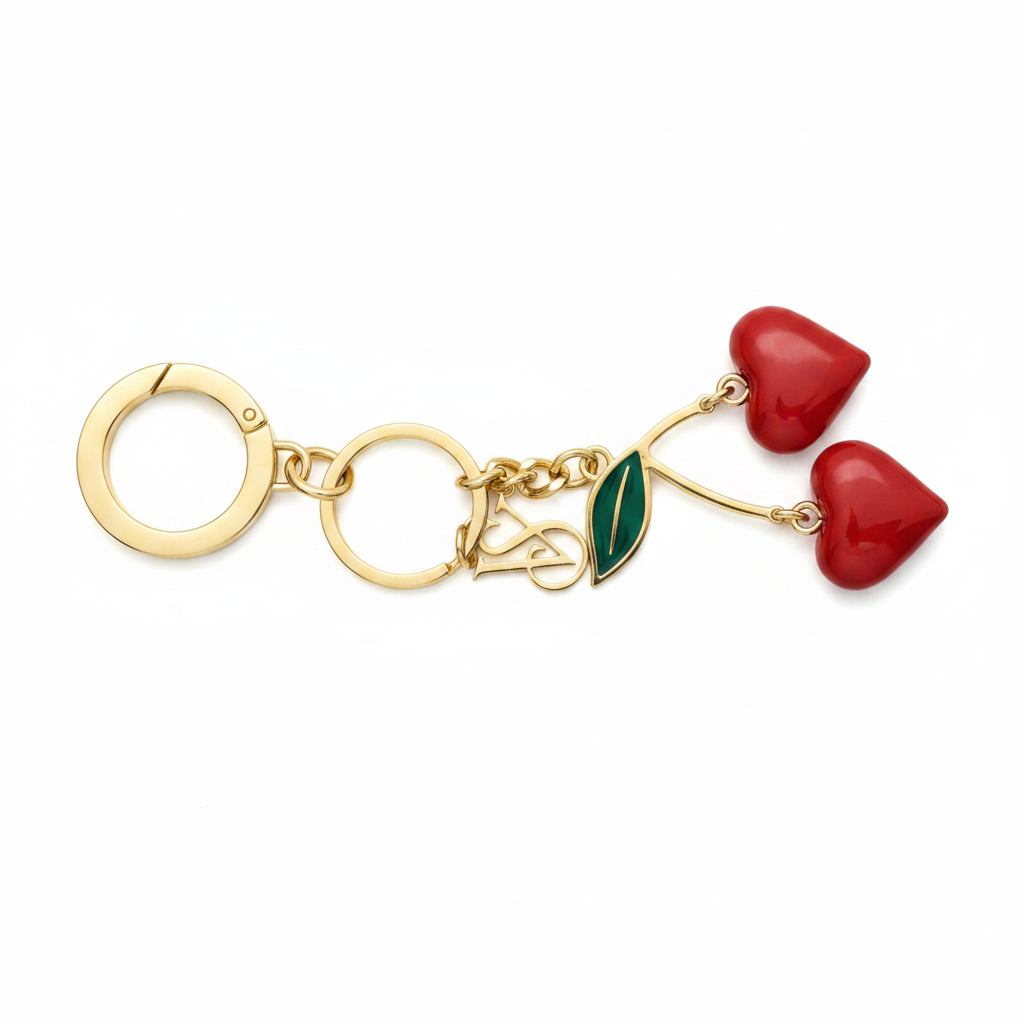 Charm Victoria's Secret Corazones Cereza fondo blanco