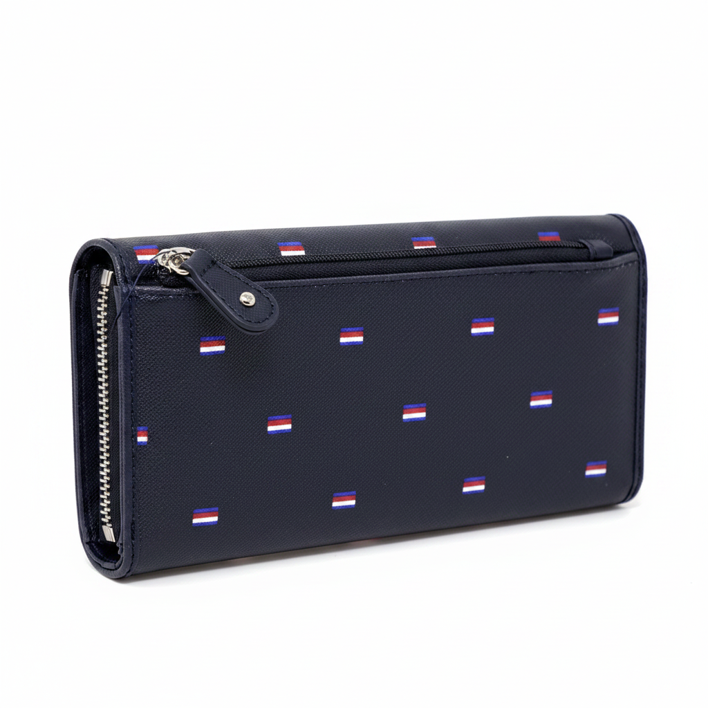 Billetera Tommy Hilfiger Flag Print Azul Marino - Reverso