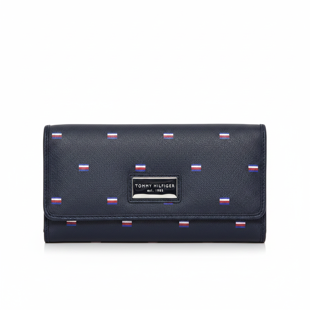 Billetera Tommy Hilfiger Flag Print Azul Marino - Frente